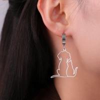 Pendientes Colgantes De Acero Inoxidable Cazador Con Gatos Y Gatitos Para Mujeres Y Niñas Joyería De Moda 2024 Regalo De Cumpleaños - details 14