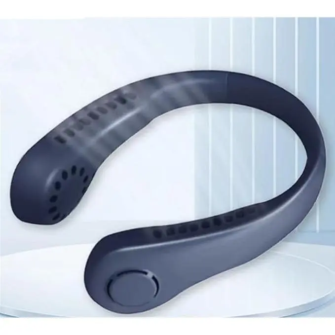 Ventilador de ventilador de cuello recargable, ventilador personal sin luces, manos portátiles Fllow de 360 ° de 360 °, 3 velocidades para deportes de viaje de oficina en casa al aire libre - 1