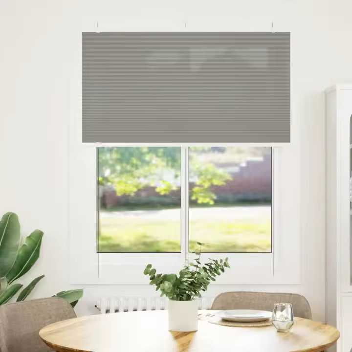 vidaXL Estor Plisado Antracita Tela Poliéster en dimensiones 100x100 cm/100x150 cm/100x200 cm y más | protección solar decorativa para ventanas hogar oficina dormitorio fácil de instalar - 1