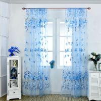 Cortinas De Tulle Florales Tulipán Para Sala De Estar Cocina Dormitorio Verde Transparente Tratamiento De Ventanas Panel De Cortina - details 15