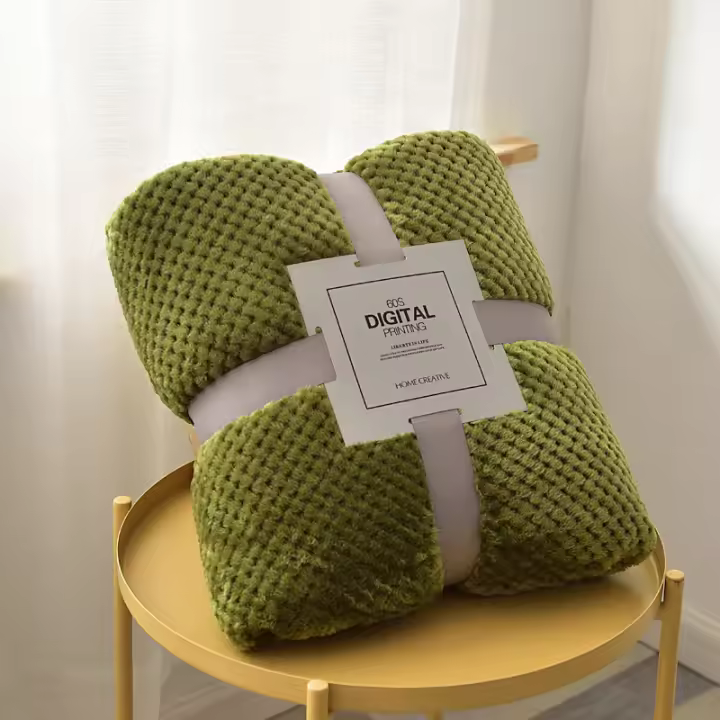 Manta de franela gruesa de color sólido, manta de siesta, regalo de Navidad - 1