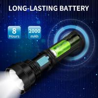 Linterna solar LED, linternas recargables portátiles solares LED de 1500 lúmenes con IP65 a prueba de agua, batería de 2000 mAh (paquete de 1) - details 3
