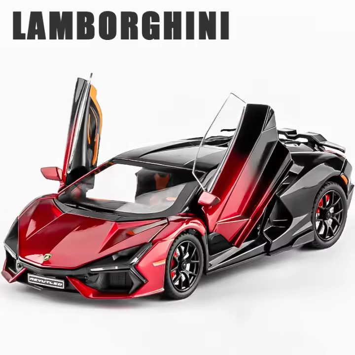 Lamborghini Revuelto 1:24 Coche De Colección a Escala Con Sonido Y Luz Modelo De Metal Para Niños Regalo Vehículo Miniatura - 1