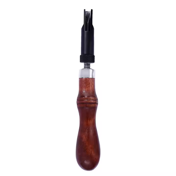 1Pcs Herramienta De Grabado Ajustable En V Para Madera Y Cuero Durable Manija De Madera Herramientas De Arte Y Manualidades - 1