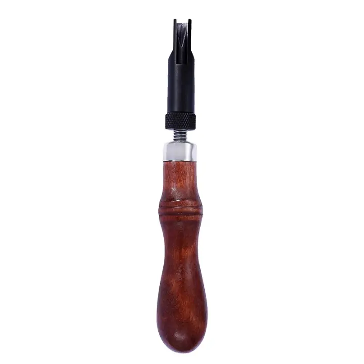 1Pcs Herramienta De Grabado Ajustable En V Para Madera Y Cuero Durable Manija De Madera Herramientas De Arte Y Manualidades - 1