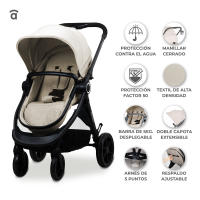 Asalvo Trío Convertible Happy - Silla de paseo de bebé 3 en 1, Carrito de bebe desde 0 meses hasta 22 kg - details 1