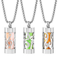 Collar De Aceite Esencial Aromaterapia En Acero Inoxidable 2024 Con Patrón De Flores Y Cierre De Perfume Pendiente Tendencia Unisex - details 10