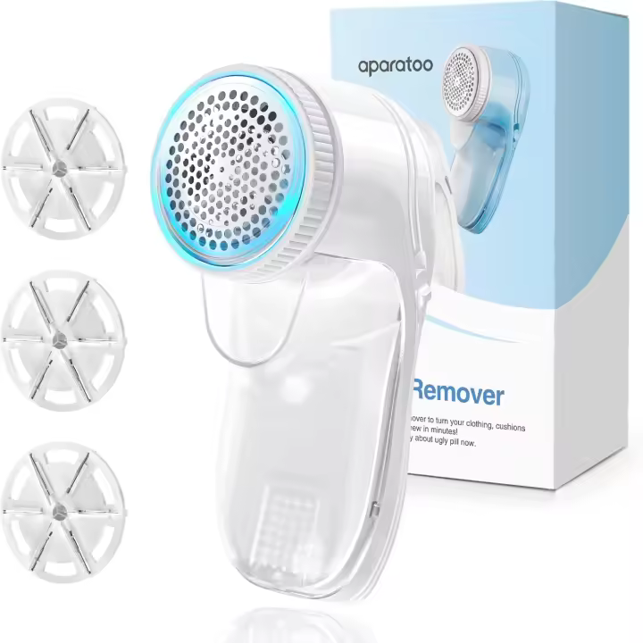 Quitapelusas eléctrico para telas, con 3 cuchillas reemplazables y recargable por USB, para suéteres y ropa, para eliminar bolitas y pelusas de telas y muebles. - 1
