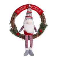 Corona De Navidad Con Vinateras Y Muñeca Sin Cara Adorno De Puerta O Pared Para Navidad DIY Decoración De Puerta O Pared - details 8