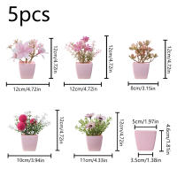 1SET De Plantas Simuladas Rosa En Maceta Decoración De Interiores Para Oficina Centro Comercial Escritorio Ventana Estantería Hogar - details 2