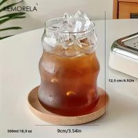 2/4/6PCS Vaso De Vidrio INS Resistente Al Calor Tumbler Bebida Transparente Taza De Café Leche Jugo Agua Para El Hogar Vaso De Cerveza Con Rayas - details 2
