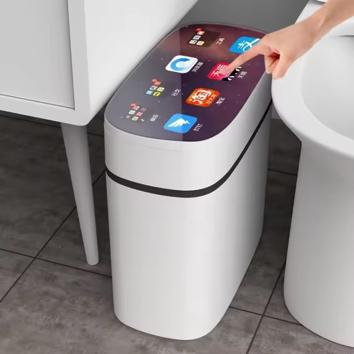 Bandeja De Papel Y Sandwich Inteligente Automática Para Baño Recipiente De Basura Eléctrico Con Cubierta Estrecho - 1