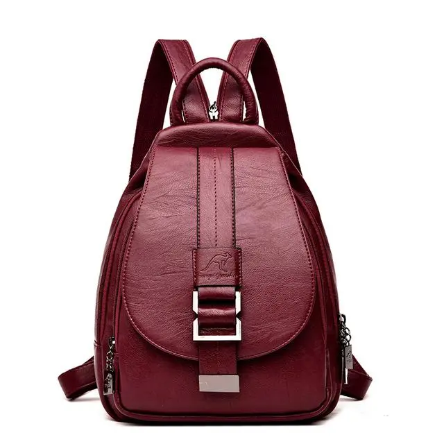 Mochipa De Mujer a la moda de Cuero, mochila de viaje duradera de alta calidad para Mujer, Diseño de Correa de hombro con Cremallera - 1
