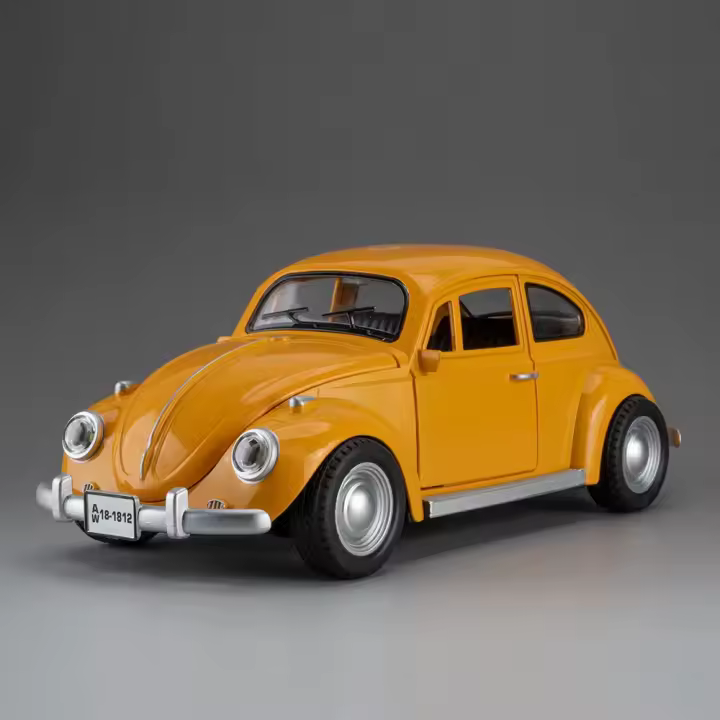 Coche De Escala 1:18 Beetle 1955 Juguetes De Aleación De Metal Con Luz Y Música Ruedas De Goma Vehículos Retro Para Colección Y Regalos Para Niños - 1