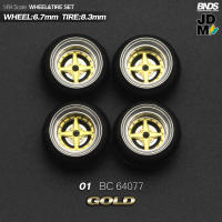 BNDS Rines De Aleación Con Neumáticos De Goma Para Vehículo De Escala 1/64 Estilo JDM VIP 8.3mm Conjunto De 4 Piezas Accesorios Detallados Para Modelo De Coche - details 41