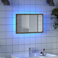 vidaXL Espejo de baño acrílico brillo 60x8,5x37 cm en color Negro/Marrón roble/Roble Sonoma y más | decorativo de pared para baño dormitorio recibidor moderno - details 4