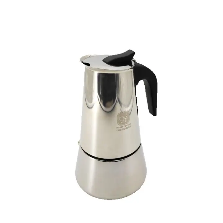 Cafetera Italiana inducción Fabricado en España | 2 ,4, 6, 10 ,Tazas | cafetera Express para Placas y vitroceramicas inducción | Acero Inoxidable | Apto lavavajillas (no Incluye Molinillo café) Cafetera Italiana Acero Inoxidable - 1