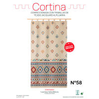 Lanovenanube - Cortina alpujarreña con trabillas ROMBOS Nº58 de 140x260 cm - details 1