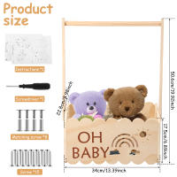 Caja De Baño Para Bebé De Madera Con Manija Cesta De Almacenamiento Multifuncional Para Niños Y Niñas Regalo Práctico Para Padres Nuevos - details 0
