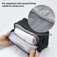 Neceser para hombre y Mujer, Bolsa de baño, accesorios de viaje, Bolsa de maquillaje, Cosméticos organizadores, Negro , Sencillo - details 1