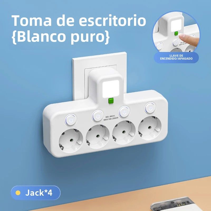 Enchufe De Pared Con Variador Independiente Y Filtro De Red Con Carga USB Adaptador De Enchufe Con Plug EU 110-250V 10A