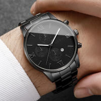 Reloj De Pulsera De Lujo Para Hombre Calendario Moda Roma Dial Cuarzo Sin Caja Material De Correa De Aleación Estilo Casual - details 3