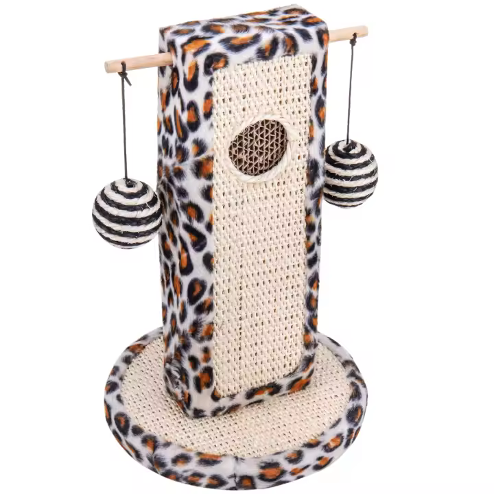 Juguete rascador para gatos con 2 pelotas colgantes - PrimeMatik - 1