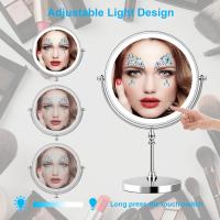 Espejo Maquillaje con Luz LED, Aumento de 1X/10X con 3 Luces de Colores Recargable por USB, Doble Cara Giratorio 360 Espejo Cosmético Apto Maquillaje y Cuidado Facial - details 1