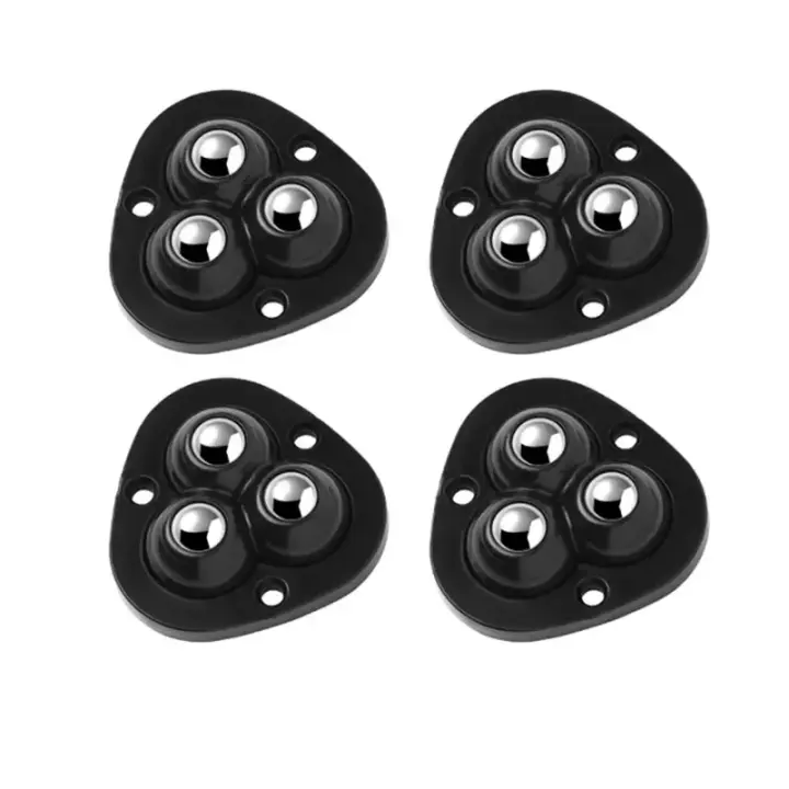 4Pcs Autocolantes Silenciador De Ruedas Universal 3 Bolas Giración De 360° Ruedas De Acero Inoxidable 360° Rotación Pulley Para Muebles - 1