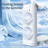 Ventilador de mesa portátil para aire acondicionado, ventilador oscilante de doble cabezal con opción de 3 velocidades, circulación de aire dual, oscilación de 90°, ventilador de mesa silencioso personal para dormitorio, oficina en casa - details 0