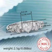 1 pieza de elegante anillo de   925 con forma de   y circonita sintética,  , san valentín y uso  . detalles 6