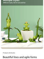 Yoga Frog Decoración De Resina Rustica Para Sala De Estar Balcón Estante De Libros Jardín Arte De Vacaciones Patio - details 1