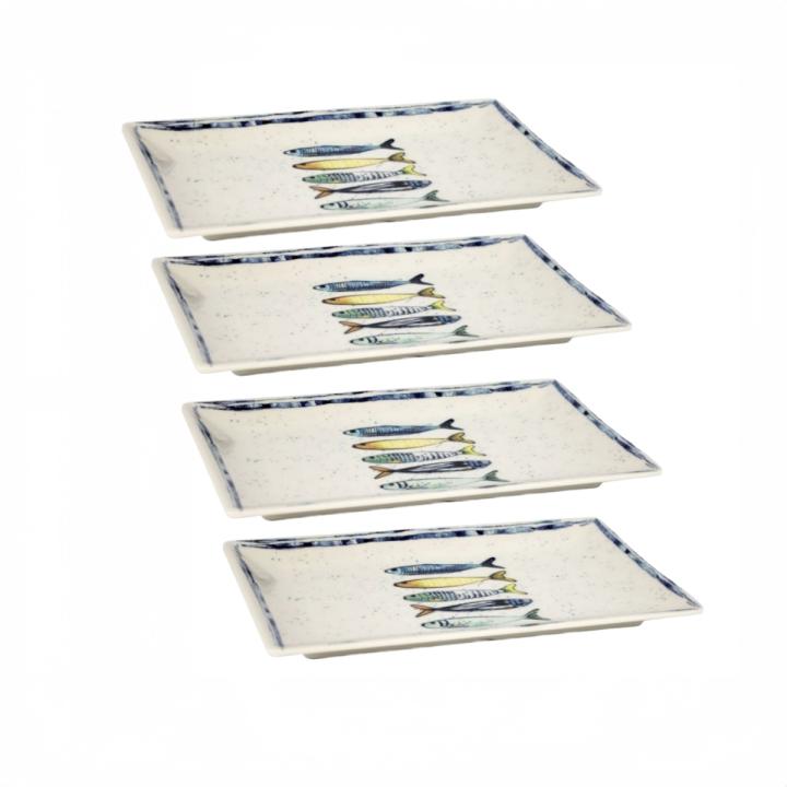 ZYLX SHOPPING – Plato/Bandeja/Bol Peixe 100% Melamina | Acabado Brillo con Diseño de Peces | Resistente y Reutilizable