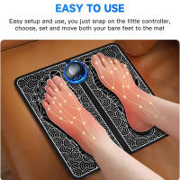 Almohadilla De Masaje Para Pies Eléctrica Recargable Por USB Herramienta De Masaje Del Suelo Negra Adecuada Para El Hogar Y Viajes Tamaño 33cm*15cm*3cm - details 5