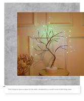 Luz De Árbol De Fuego Y Perla Con Interruptor Táctil USB Y Caja De Batería Luz Nocturna LED Con Hilo De Cobre Para Decoración De Navidad - details 6