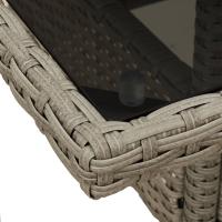 vidaXL Set comedor jardín 3 pzas y cojines ratán PE vidrio gris claro - details 4