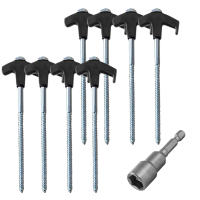 Clavos De Camping Con Hexabroca Ancorillas De Tierra Para Remolques Y Tents Pack De 8-24 Piezas Herramientas De Exterior - details 9