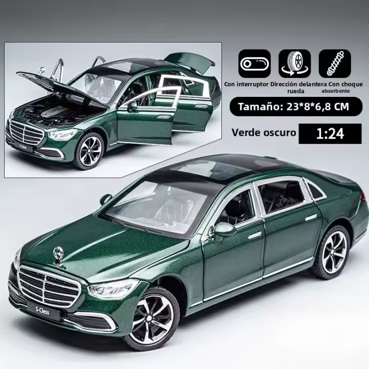 Modelo De Coche De Aleación 1/24 S400L Metal Diecast Juguete Con Sonido Y Luz Artesanía Exquisita Regalo De Cumpleaños Para Niños - 1