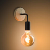 Vintage Lámpara de pared de Madera con Luz táctil de encendido y apagado Montada en La Parada - details 3