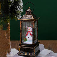 Luz Nocturna Navideña 1PC Decoración De Escritorio Con Árbol De Navidad Y Santa Claus Figura De Plástico Retro Para Adornos Del Hogar - details 1