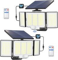 Lámpara Solar Exterior Con 3 Modos De Iluminación 348LED Luz De Pared Con Sensor De Movimiento PIR Impermeable Para Jardín Y Garage - details 0