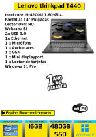 Ordenador Portátil Lenovo Thinkpad T440  core i5 16 gb Ram 480 gb ssd windows 11 - details 0