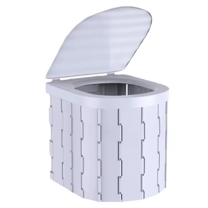 Inodoro Portátil plegable para Camping y Emergencias - Plástico Duro-ligero y fácil de Limpiar - 1