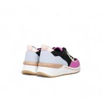 HLuna Zapatillas deportivas Sneakers de mujer color rosa fucsia y negro con cordones jf3093 - details 3