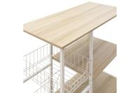 Meyvaser Estantería de Cocina con Cestas de Malla Metálica y Estantes Blancos - details 1
