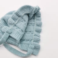 Gorro De Punto Para Bebés Niñas Invierno Con Volante Y Protección De Orejas Ajustable Y Grueso Gorro De Algodón Unisex Para Recién Nacidos Hasta 24 Meses - details 15