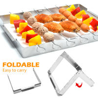 Rack De Asado Con Brochetas Plegables En Acero Inoxidable Para Rotisserie Y Shish Kebab Con 6 Brochetas Herramienta De Barbacoa - details 4