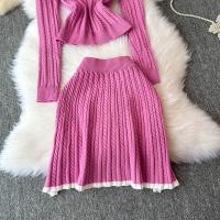 Conjunto De Dos Piezas Para Mujer REALEFT Otoño Invierno Traje De Pista De Correr Polo Collar Suéter Y Falda Skater A-line Nuevo 2024 - details 12