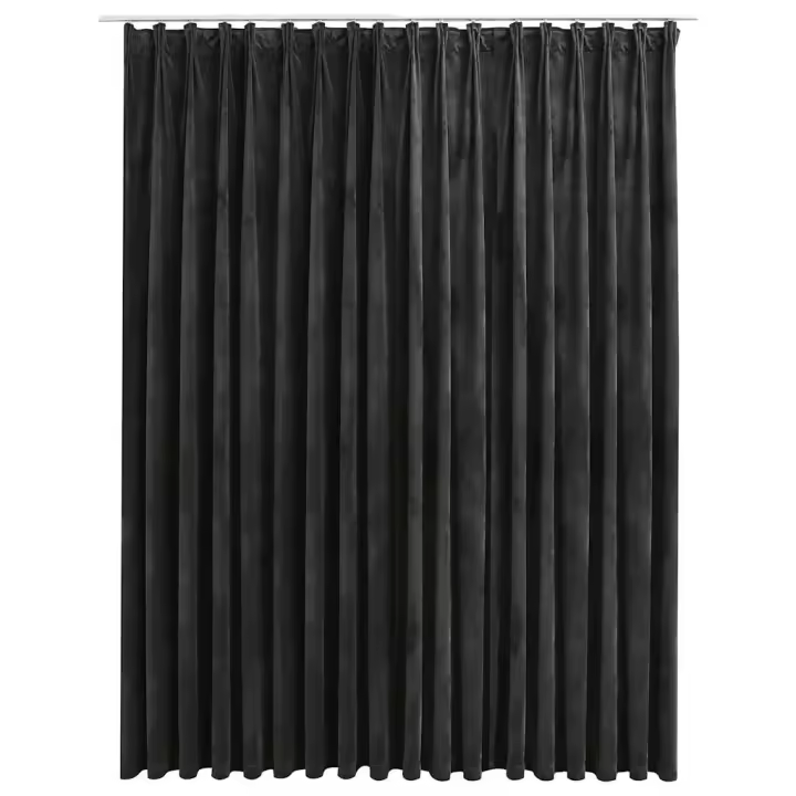 Cortina opaca con ganchos terciopelo gris antracita 290x245 cm - 1