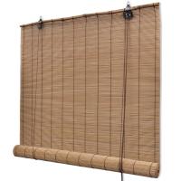 vidaXL Estor enrollable de bambú 2 unidades marrón 80x160 cm - details 2